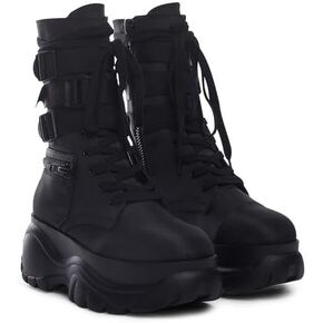 Dolls Kill Mad Hustle Pocket Combat Boots – Chunky Platform Combat Boots with Zipper Pockets & Buckled Straps