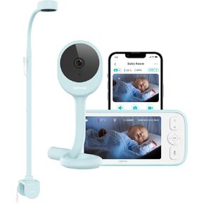NETVUE Upgraded Baby Camera Monitor Video - 5000mAh Baby Monitor with Camera and Audio, 5" Display, 4 in 1 Bracket Meets The Needs in All Scenarios, Smart Phone App, Cry Detection