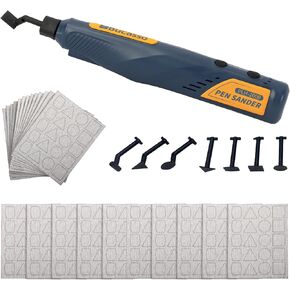 Cordless Pen Sander, 5-Speed and USB Charging with LED Light, and 10pcs 400-Grit Sandpaper Multi-Purpose Power Tool, Mini Power Sander for Sanding, Polishing, Finishing, DIY Crafts