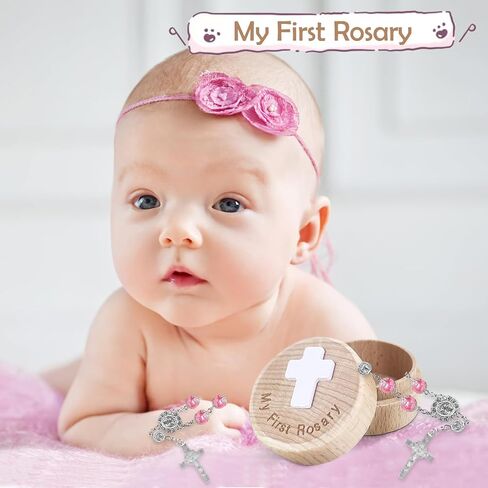 TBTFW My First Rosary, Baptism Keepsake Box, Catholic Baptism Gifts for Boys, Rosary for Baby Birthday and Shower in Saudi Arabia