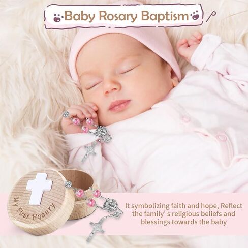 TBTFW My First Rosary, Baptism Keepsake Box, Catholic Baptism Gifts for Boys, Rosary for Baby Birthday and Shower in Saudi Arabia