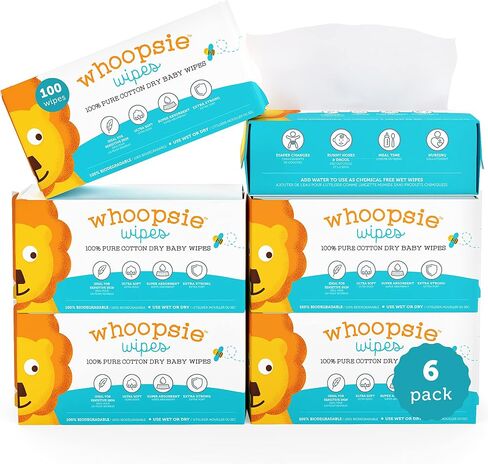 100% Pure Cotton Dry Wipes | 600 Count | Use Wet or Dry | Soft & Sensitive | Hypoallergenic | Extra Strong & Absorbent | Perfect for Diaper Changes, Runny Noses, Drool, Meal Time & Nursing in Saudi Arabia