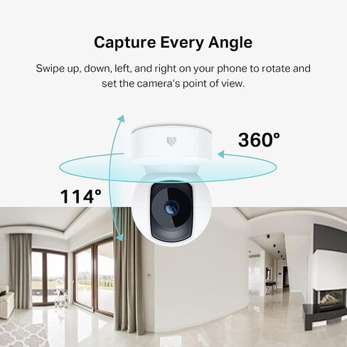 كاميرا كاميرا الأمن الذكية في KASA INDOOR/TILT ، 1080 بكسل HD CAMERA ، 2.4 جيجا هرتز مع الرؤية الليلية ، الكشف عن الحركة لمراقبة الأطفال والحيوانات الأليفة ، تخزين بطاقة Cloud & SD ، يعمل مع Alexa & Google Home (EC70) ، وايت in Kuwait