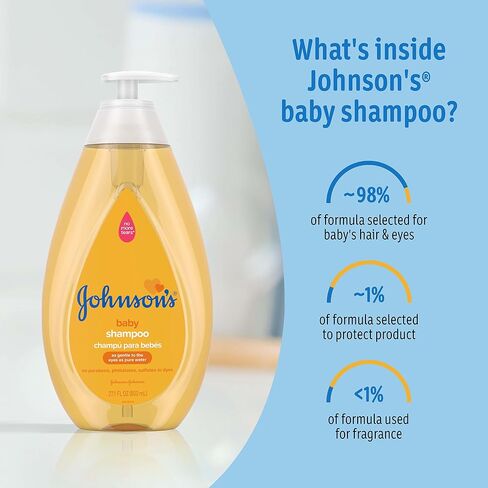 Johnson's Baby Shampoo with Tear-Free Formula, Shampoo for Baby's Delicate Scalp & Skin, Gently Washes Away Dirt & Germs, Paraben-, Phthalate-, Sulfate- & Dye-Free, 20.3 fl. oz in Saudi Arabia