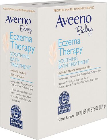 Aveeno Baby Eczema Therapy Soothing Bath Treatment for Relief of Dry, Itchy and Irritated Skin, Made with Soothing Natural Colloidal Oatmeal, 5 ct. in Saudi Arabia