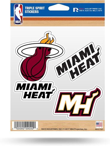 NBA Rico Industries Die Cut 3-Piece Triple Spirit Sticker Sheet, Boston Celtics, 5 x 7-inches in Kuwait