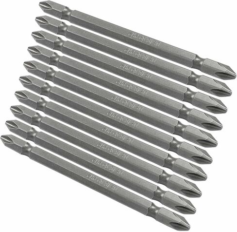 10PCS PH2 Phillips Double Ended Screwdriver Bits, 1/4 Inch Hex Shank, 2.5 Inch / 65 mm Length S2 Steel Tool Accessory in Saudi Arabia