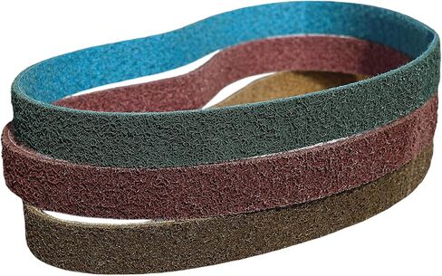 3 Pack 1-1/2 X 30 Inch Coarse, Medium, and Fine Grits Assortment Non Woven Surface Conditioning Sanding Belts for Pipe Tube Polisher Sander Metal Pole and Metal Fabricators Profession Sander Belt in Kuwait