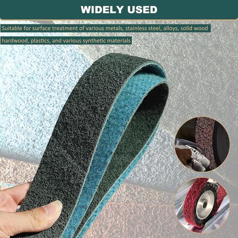 3 Pack 1-1/2 X 30 Inch Coarse, Medium, and Fine Grits Assortment Non Woven Surface Conditioning Sanding Belts for Pipe Tube Polisher Sander Metal Pole and Metal Fabricators Profession Sander Belt in Kuwait