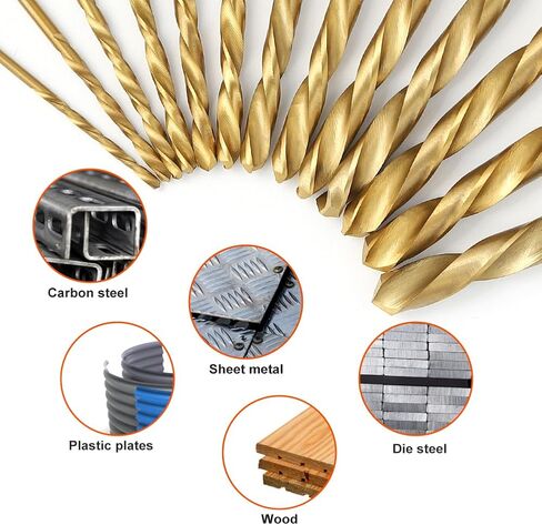 COMOWARE 13pcs Left Hand Drill Bit Set, SAE (1/16" - 1/4"), HSS M2 Drill Bit, 135° Split Point, Titanium Nitride Coated, Reverse Drills Bits for Metal/Plastic/Wood, with Index Case in Saudi Arabia
