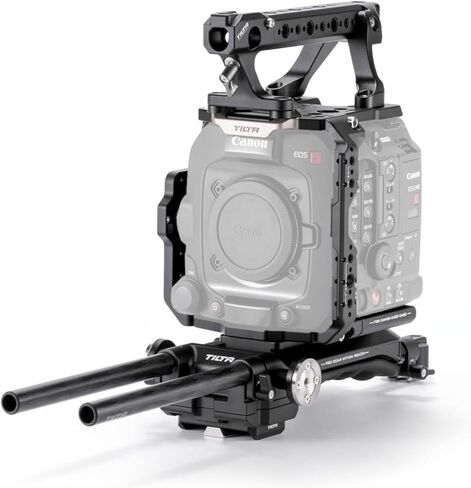 Tilta Camera Cage Base Kit Compatible with Canon C400 | Mount via Arri Rosette, NATO Rail, 3/8"-16 and 1/4"-20 | Includes Backplate, Top Handle and and Manfrotto Plate in Saudi Arabia