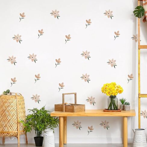 Boho Watercolor Nursery Wall Stickers Kid Room Wall Decals Removable DIY Decor PVC 4 Sheets in Saudi Arabia