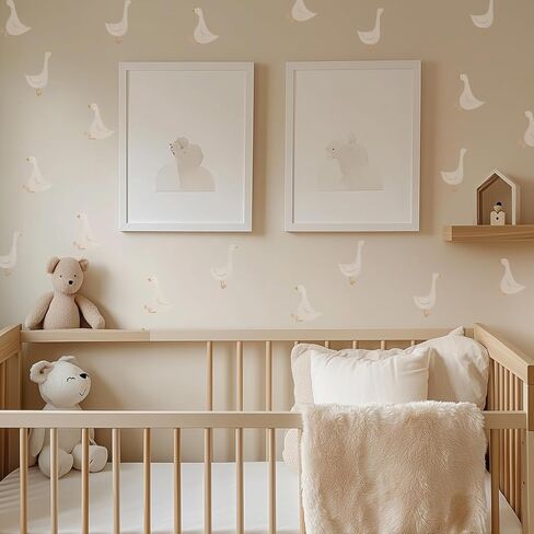 ملصقات حائط لغرفة الأطفال بألوان مائية من QUCHENG Boho، ملصقات جدارية قابلة للإزالة DIY ديكور PVC 4 ورقات in Kuwait