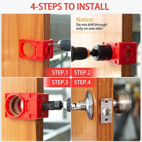 RKK Door Lock Installation Kit - Deadbolt & Door Knob Hole Saw Kit - Yellow in Saudi Arabia