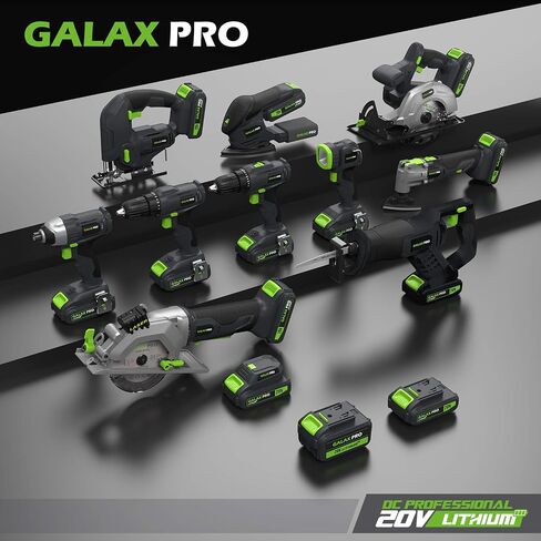 Galax Pro Impact Driver 20 V Lithium Ion 1/4 "سدافع سداسية مع ضوء عمل LED ، 6 قطع قطع مفك البراغي ، سرعة متغيرة (0-2800 دورة في الدقيقة)- 1.3 AH بطارية وشاحن مشمولة in Kuwait