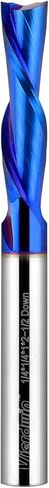 1/4 Inch Shank Spiral Compression Router Bit with DLC Coating - Solid Carbide CNC End Mill for Wood Carving, Engraving, and Grooving - 1/4 Inch Cutting Diameter, 1 Inch Cutting Length in Saudi Arabia