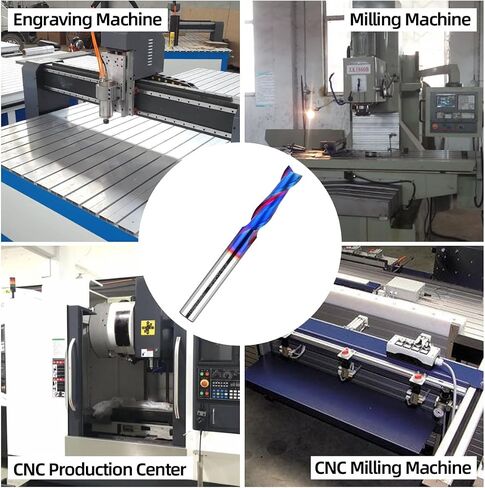 1/4 Inch Shank Spiral Compression Router Bit with DLC Coating - Solid Carbide CNC End Mill for Wood Carving, Engraving, and Grooving - 1/4 Inch Cutting Diameter, 1 Inch Cutting Length in Saudi Arabia