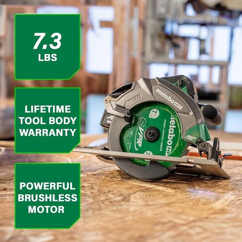 Metabo HPT 18V Multivolt Cordless Circular Saw ، شفرة المنشار 7-1/4 بوصة ، أداة كهربائية فقط-لا بطارية ، مصباح LED ، منفاخ الغبار ، حماية الشفرة على الأصل وربطها ، خفيفة الوزن ، C1807DAQ4 in Kuwait