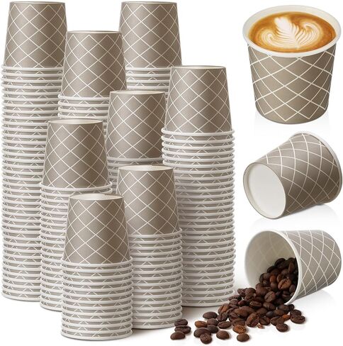 Rtteri 200 Pcs Count 3 oz Disposable Coffee Cups Disposable Espresso Cups Small Paper Cups 3 oz Cups for Coffee Tea Cocoa Juice Mini Disposable Paper Cups for Cafes Offices and Home in Saudi Arabia