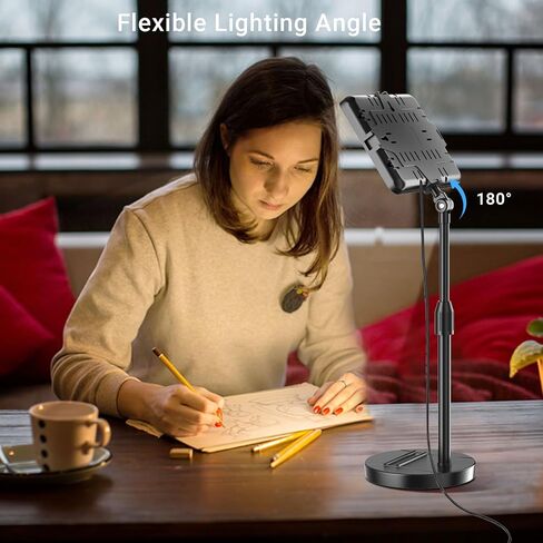 Video Conference Light for Computer, Soft Zoom Lighting for Laptop Webcam Home Office, Dimmable Desk Ring Lamp with Stand for Video Calls, Meeting, Conferencing, Streaming in Saudi Arabia