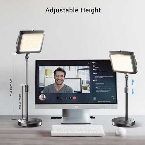 Video Conference Light for Computer, Soft Zoom Lighting for Laptop Webcam Home Office, Dimmable Desk Ring Lamp with Stand for Video Calls, Meeting, Conferencing, Streaming in Saudi Arabia