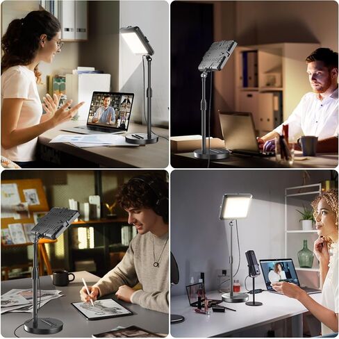 Video Conference Light for Computer, Soft Zoom Lighting for Laptop Webcam Home Office, Dimmable Desk Ring Lamp with Stand for Video Calls, Meeting, Conferencing, Streaming in Saudi Arabia