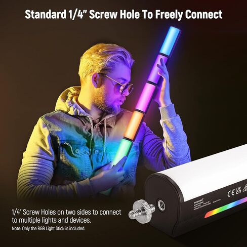 NEEWER RGB Light Wand with APP Control, Magnetic Handheld Photography Video Light Stick,2500K~8500K Dimmable CRI95+ Full Color LED Tube Bar with 2550mAh Battery, 17 Light Scenes for Vlog, TL21C in Saudi Arabia