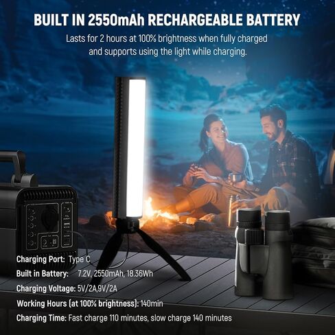 Neewer Pro Magnetic Light Light Wand with App Dmx Control/Custom Effects/Light Group ، 360 ° Full RGB ، 3200mah 2500 ~ 10000 k قابلة للإضاءة قابلة للإضاءة CRI97 17 لتسجيل الفيديو ، TL98C in Saudi Arabia