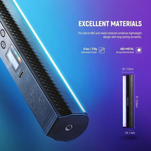Neewer Pro Magnetic Light Light Wand with App Dmx Control/Custom Effects/Light Group ، 360 ° Full RGB ، 3200mah 2500 ~ 10000 k قابلة للإضاءة قابلة للإضاءة CRI97 17 لتسجيل الفيديو ، TL98C in Saudi Arabia