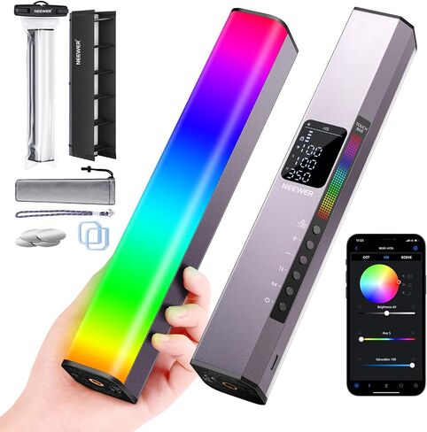 Neewer RGB LED Video Light Stick ، ​​Bar Bar & App Control ، Magnetic Handheld Lighting Lighting Wand ، Dimmable 3200K ~ 5600K CRI98+ LED LED كامل اللون مع بطارية 6400 مللي أمبير في الساعة ، 17 مشاهد ، RGB1 in Kuwait