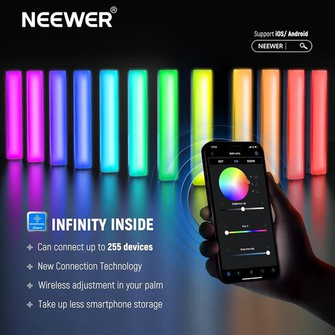 Neewer RGB LED Video Light Stick ، ​​Bar Bar & App Control ، Magnetic Handheld Lighting Lighting Wand ، Dimmable 3200K ~ 5600K CRI98+ LED LED كامل اللون مع بطارية 6400 مللي أمبير في الساعة ، 17 مشاهد ، RGB1 in Kuwait