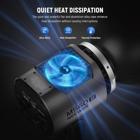 Neewer MS60B LED Video Light 2.4g/App Control ، 65W MENAL MINI MINI COM COP COB COMPATION LUPPLITION SPOTLIGHT 2700K-6500K ، 40000LUX@1M ، CRI 97+/TLCI 98+ ، 12 EFFERT in Kuwait