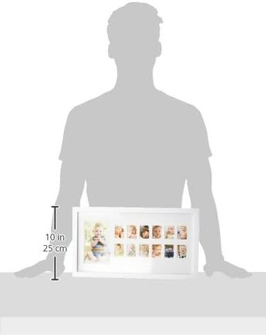 Pearhead My First Year Photo Moments, Baby's First Twelve Months Photo Collage and Gender Neutral Keepsake, Ideal for Baby Shower, New Mom Gift and Nursery Decor, 13 Photo Inserts, White in Saudi Arabia