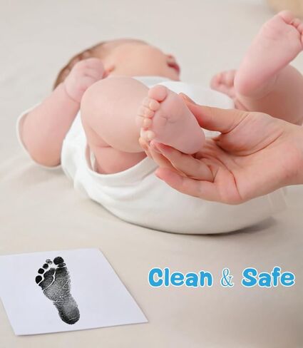 طقم مصممة يدوي ومسمة XL ، و 2 PCS من وسادات الحبر اليدوية مع بطاقات نظيفة و 6 بطاقات بصمة آمنة لتذوق الطفل ، وطباعة PET PAW in Kuwait