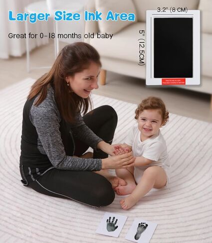 طقم مصممة يدوي ومسمة XL ، و 2 PCS من وسادات الحبر اليدوية مع بطاقات نظيفة و 6 بطاقات بصمة آمنة لتذوق الطفل ، وطباعة PET PAW in Kuwait