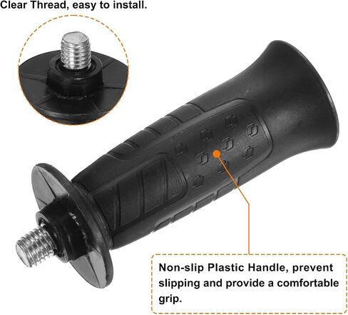 HARFINGTON 4pcs Angle Grinder Side Handle 8mm Thread 135mm Length Plastic Non-Slip Angle Grinder Handle Replacement Auxiliary Sander Handle Tool in Saudi Arabia