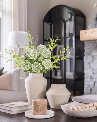 DILATATA Faux Hydrangea Flowers 31" Cream Artificial Hydrangea Spray with 5 Flower Heads, 3 Per Bag.Faux Hydrangeas Plastic Flowers Fake Hydrangeas for Indoor Outdoor Wedding Table Centerpieces Decor in Kuwait