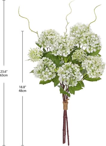 DILATATA Faux Hydrangea Flowers 31" Cream Artificial Hydrangea Spray with 5 Flower Heads, 3 Per Bag.Faux Hydrangeas Plastic Flowers Fake Hydrangeas for Indoor Outdoor Wedding Table Centerpieces Decor in Kuwait