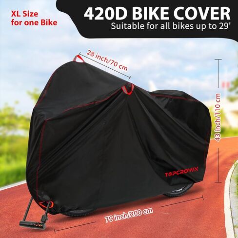 Bike Cover Waterproof Outdoor Storage for 1 Bike up to 29", Bicycle Cover with Storage Bag, Rain/Snow/UV/Dust/Wind Proof for Mountain/Road/City/Electric Bike/Ebike in Saudi Arabia