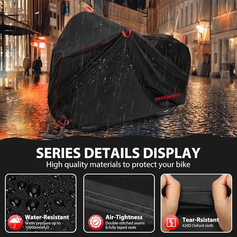 Bike Cover Waterproof Outdoor Storage for 1 Bike up to 29", Bicycle Cover with Storage Bag, Rain/Snow/UV/Dust/Wind Proof for Mountain/Road/City/Electric Bike/Ebike in Saudi Arabia