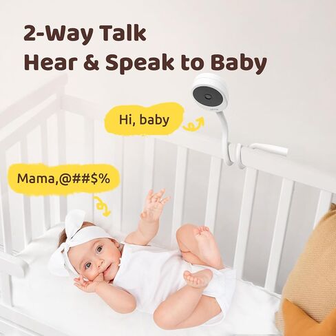 NETVUE Peekababy Baby Camera Monitor, Wireless Baby Monitor with Camera & Audio, 4-in-1 Crib Mount, Smart App, Sleep Analysis & Two-Way Talk (White) in Saudi Arabia