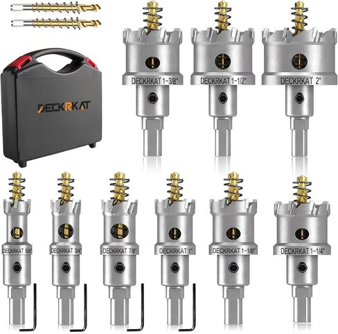 مناشير ثقب TCT للمعادن الصلبة 2-حزمة 3/4"، مجموعة قواطع ثقب مائلة من كربيد التنجستين شديدة التحمل 19 مم مع لقم مثقاب طيار محملة بنابض للفولاذ المقاوم للصدأ والمعادن والحديد والبلاستيك in Kuwait