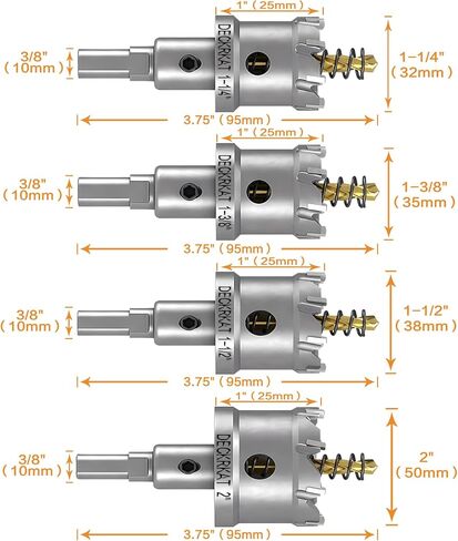 مناشير ثقب TCT للمعادن الصلبة 2-حزمة 3/4"، مجموعة قواطع ثقب مائلة من كربيد التنجستين شديدة التحمل 19 مم مع لقم مثقاب طيار محملة بنابض للفولاذ المقاوم للصدأ والمعادن والحديد والبلاستيك in Kuwait