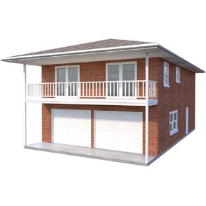 DIY Two Car Garage Apartment Plans - 2 Bedroom Coach Carriage House Building