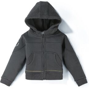 Toddler Boys Girls Fleece Zip-Up Hoodie Solid Color Hooded Jacket for little Kids