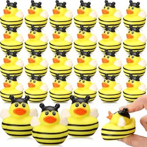Jexine 24 Pieces Rubber Ducks 4 Styles Rubber Ducks Toys Fun and Adorable Toy Duck Ducks Gifts Birthday Party Duck Bathtub Toys Floating Duck Classroom Reward Gift Bag Filler (Construction Style)