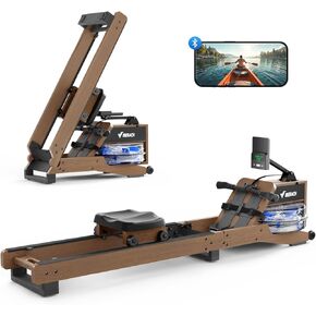 MERACH Water Rowing Machine, 45° Incline Enhanced Resistance, 15L Large Water Tank Rower Machine, Backlit Large Screen Monitor, Comes with an Electric Water Pump, Maximum Weight Capacity 350 lbs