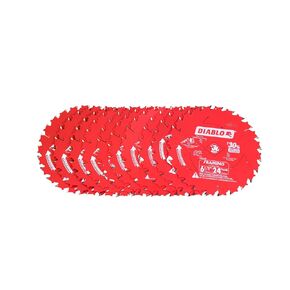 10 حزمة Freud D0624a Diablo 6-1/2 "× 24 قناة نصل المنشار الدائري مع 5/8" Arbor (شفرة واحدة كبيرة)
