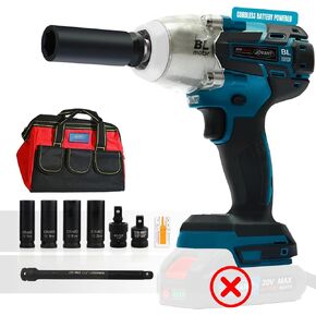 Cordless Impact Wrench Kit, 20V MAX Electric Impact Gun, 737Ft-lbs(1000N.m) Brushless Impact Wrenches, Power Impact Wrenches with 5-Mode Speed,Torque Wrench 1/2 Drive for Car/Truck RV/Mower