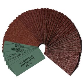 54 Pcs Sandpaper Set Sanding Paper 9"x3.6", Assorted Grit 60, 80, 120, 180, 240, 320, Fine Sandpaper for Metal Wood Glass Finishing